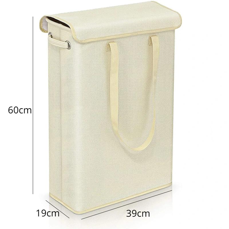 1PCS Slim Laundry Basket with Lid 45L Slim Laundry Hamper Waterproof Narrow Laundry Basket Space Saving Thin Clothes Hamper