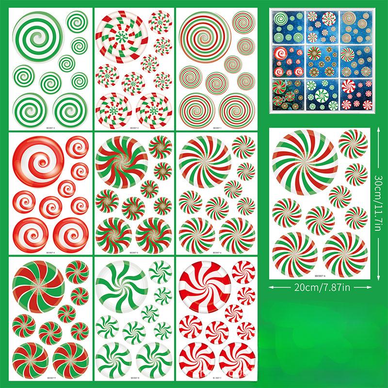 

New Christmas decorations Christmas candy colorful candy window glass A