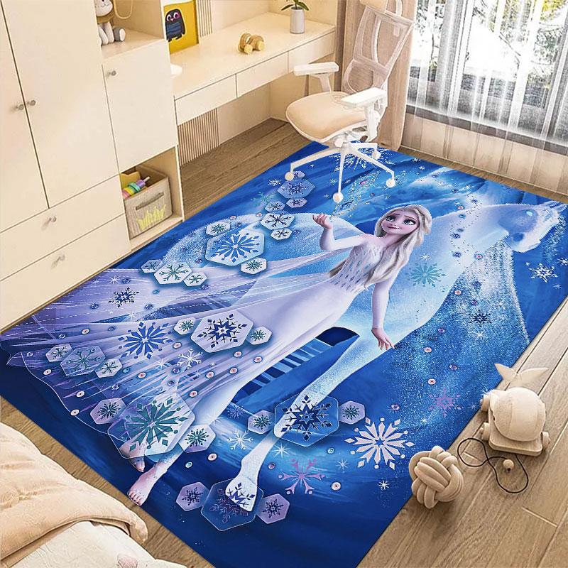 Frozen Anna and Elsa Pattern Rug - Non-slip Kitchen Mat, Outdoor Rug, Home and Bedroom Decor, Yoga Mat, Birthday Gift.