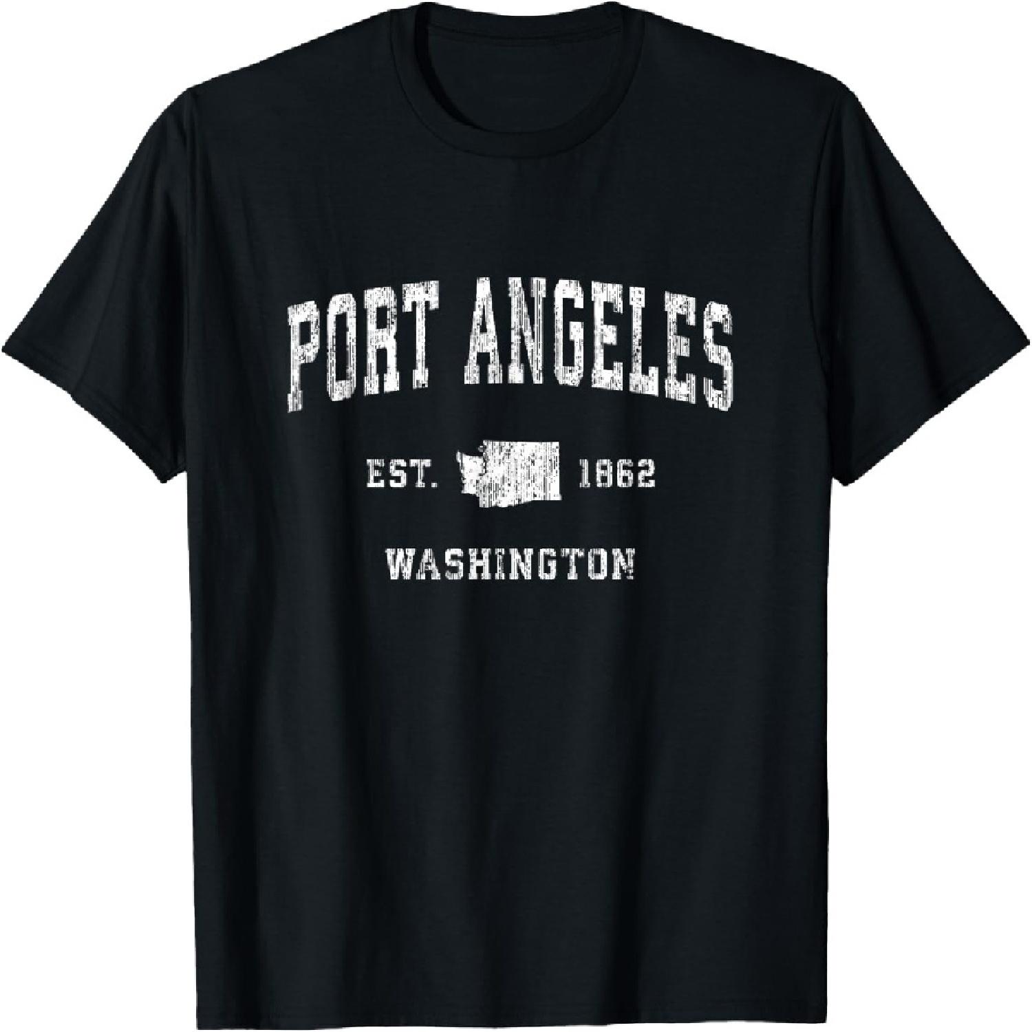 Port Angeles Washington WA Vintage Athletic Sports Design T-Shirt XXXXXL разноцветный
