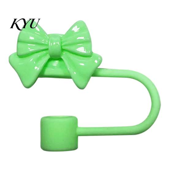 Decorative Straw Toppers Cute Bow Cover for 10mm Straws, Silicone Dustproof Tip Covers Cap, Reusable Topper Coffee Cups And Tumblers Dust Proof Plugs