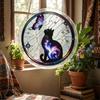 Akrylové puzzle Suncatcher Barevné kočky Motýli Květiny Závěsná ozdoba na okno Styl vitráže DIY sada Suncatcher pro dospělé