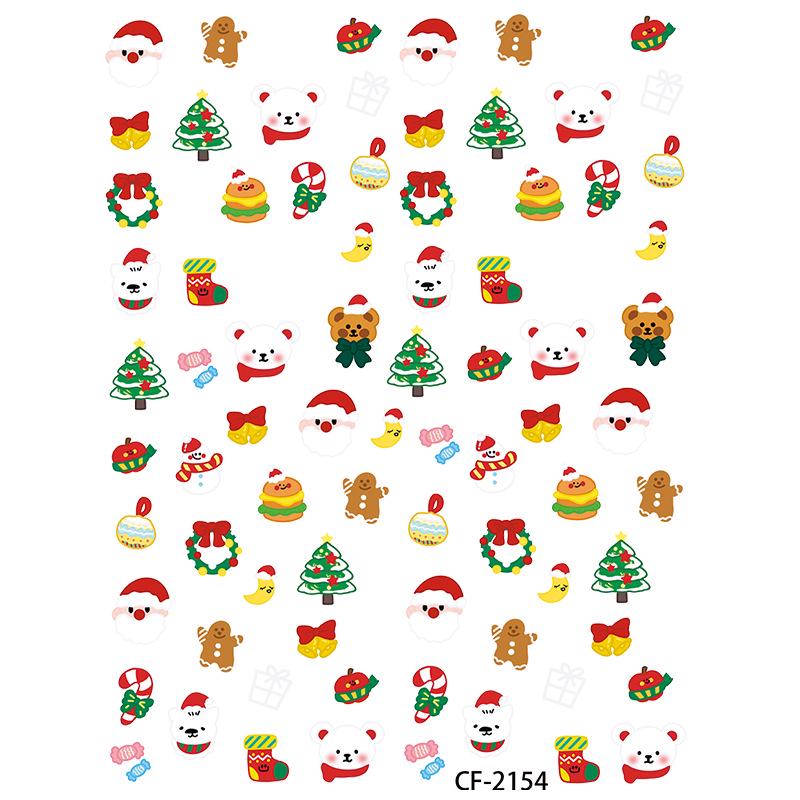 Cyansea 3D Christmas Manicure Stickers: New Year Candy, Tree, and Hat Designs