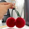 Otter Rabbit Hair Cherry Multi-Color Car Keychain Pendant Cute Pompom Doll Doll Bag Bag Hanging Key Chains For Women Gift