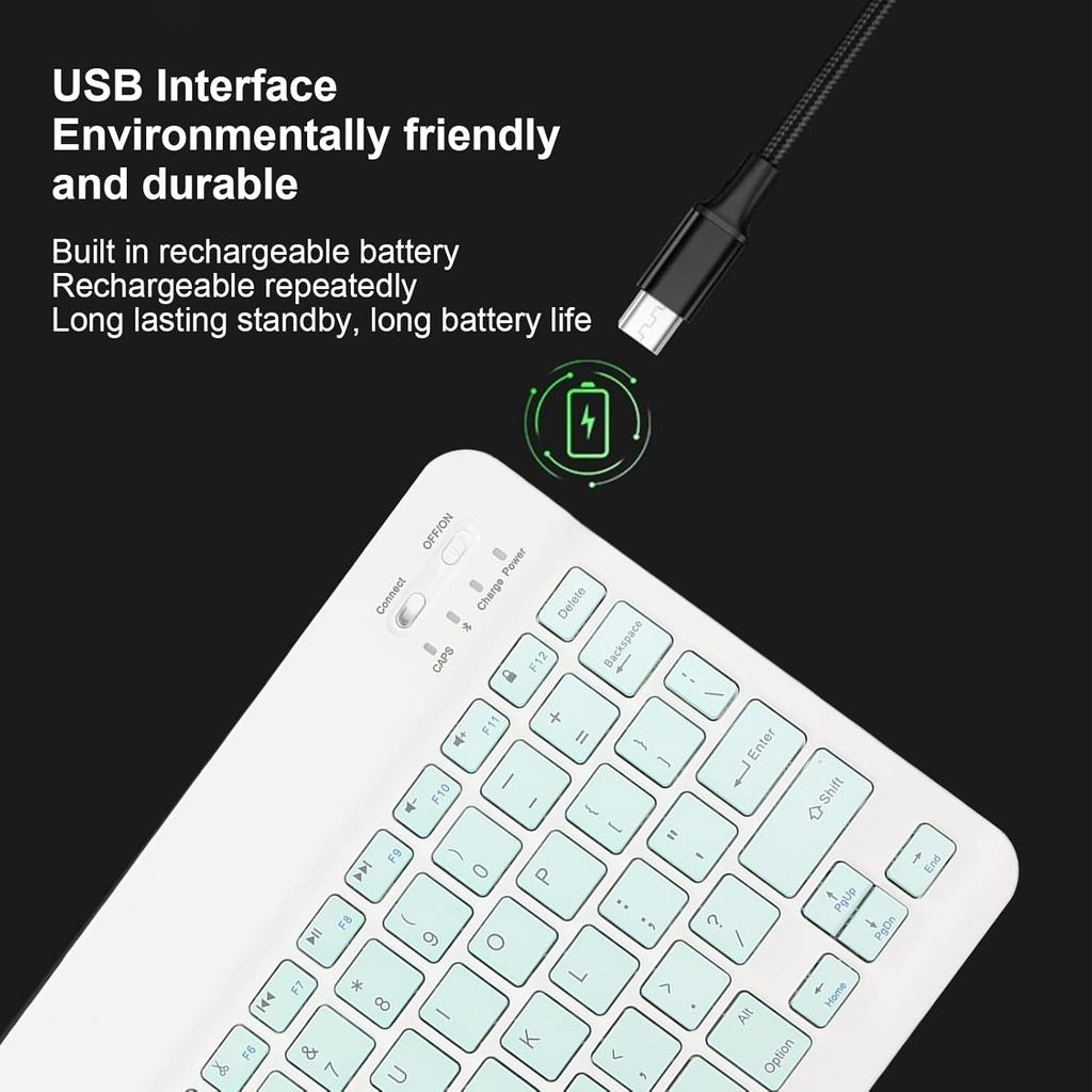 Klavye Mouse 78 Keys Portable Wireless Mini Bluetooth Keyboard and Mouse Combo for iPad MatePad Tablet