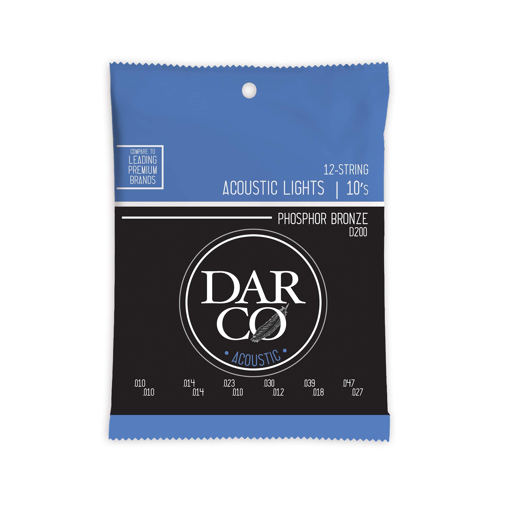 

DARCO Acoustic Guitar Strings Darco Acoustic D200 12 Stg, Light (928 Phospher Bronze) .010-.047