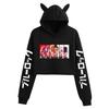 Blue Lock Cat Ear Hoodie for Women - Two-Dimensional Print, Casual, Autumn/Winter