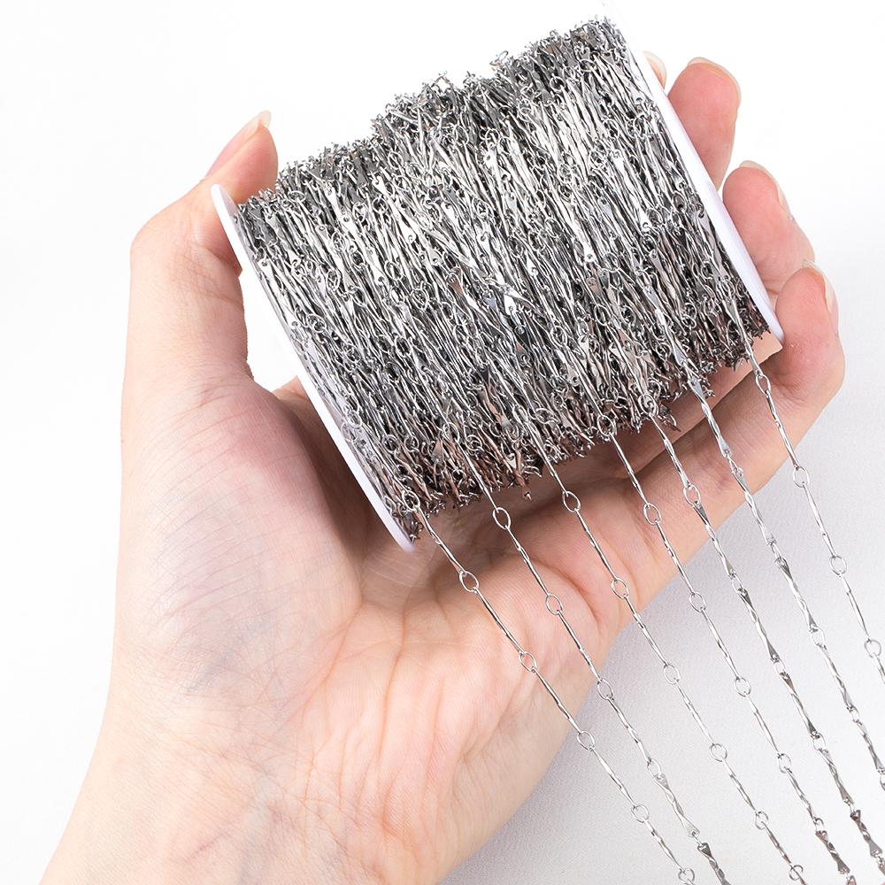 

1M Geometric Stick Stainless Steel Chains Thin Necklace Chain High Quality Unisex Charm Pendant DIY Jewelry Making Findings 1 meter