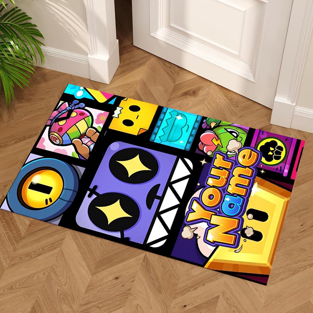 Supercell Customized Name Floor Mat Perfect for Hallway Living Rooms Entryway Kitchen Anti-slip Rug Decorate Offices Gift for Festivals