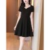 Fashion Dress Women's 2025 Summer New Arrival Lightly Mature Elegant Slim Looking Tight Waist V Neck Retro Style Fashionable A- Line Skirt Fashion
