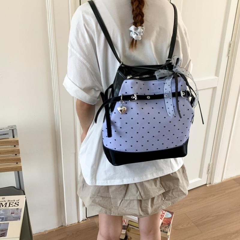 Fashion Trend Polka Dot Backpack Women's Summer New Casual Large-capacity Tote Bag Shoulder Backpack