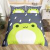 Kawaii Kikkers Dekbedovertrek King Queen Cartoon Dieren Thema Beddengoed Set Grappige Wildernis Dekbedovertrek Kinderkamer Zacht Dekbedovertrek