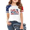 Kids Independence Day Graphic T Shirt Short Sleeve Crew Neck Casual Tee Patriotic Print Lightweight Soft Fabric