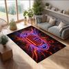 Tappeto in Flanella Stampato AC Milan Antiscivolo Morbido Poliestere Tappeto per Pavimento Tappetino Decorativo da Interno per Camera da Letto Soggiorno Divano Sala Giochi Decorazione Casa