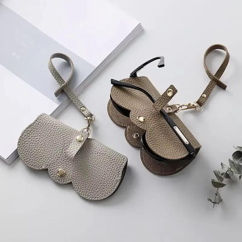 New Eyeglass Case For Case Leather Polychrome Portable Lightweight Hanging Protective Sunglasses Storage Bag Travel Accessory