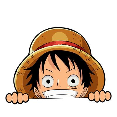 Obenao Monkey-D-Luffy מדבקת רכב 'מציץ' מדבקת קריקטורה ל-DIY לאופנוע מחשב נייד סקייטבורד אופניים פגוש חלון חבילה של 2