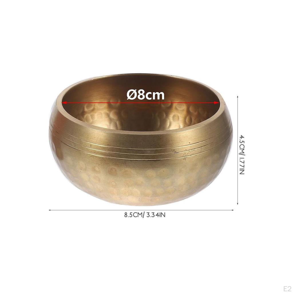 Tibetan Singing Bowl Set Meditation Wellness Ornament Premium Brass Mindfulness Gift Sound