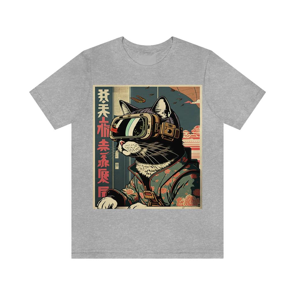 Japonský dřevořez Cyberpunk Sci-Fi Kočky Namiko Pánské tričko Grafické Retro Streetwear Vysoce kvalitní Pánské tričko s kulatým výstřihem