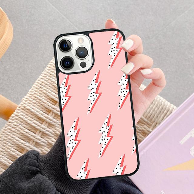 Preppy Stars Lightning Pink Celular Mobile Phone Case For iPhone 17 Air 16e 15 14 12 13 11 Pro MAX Plus Coque Fundas