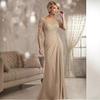 Europäisches und amerikanisches elegantes langes Kleid Kleid Kleid neu Ball Bankett Netz Party Abendkleid