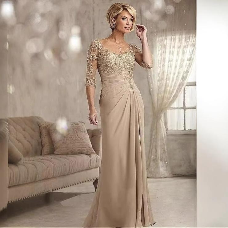 Europäisches und amerikanisches elegantes langes Kleid Kleid Kleid neu Ball Bankett Netz Party Abendkleid