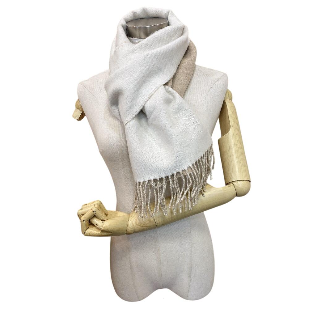 LOEWE anagram wool Scarf beige wool Used