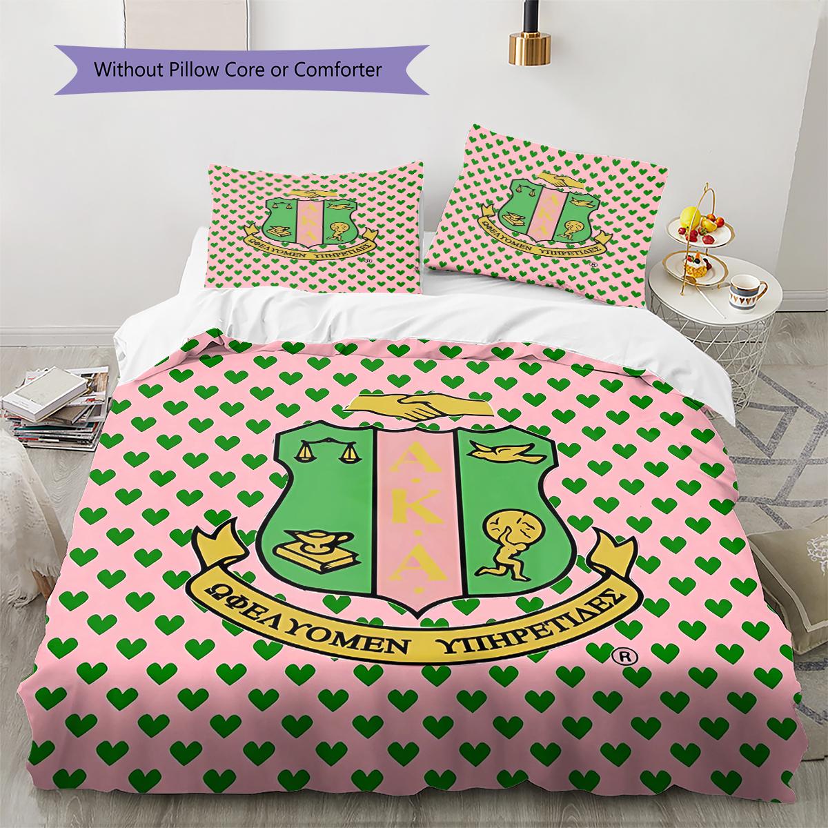 

AKA Pattern Bedding Quilt Set Quilt Cover Pillowcase Home Decoration Gift (1 * duvet cover + 2 * pillowcase, without core) 135x200cm