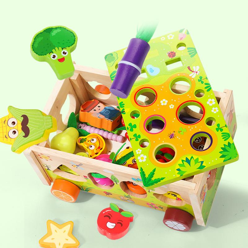 Wooden Animal Paradise Smart Car Toys Children'S Hand-Eye Coordination Promotes Fun Cognitive Toys