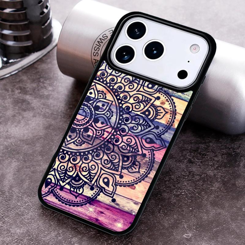 Indische Blume Henna Mandala Handyhülle für iPhone 17 16 15 Pro Max Air 14 13 12 11 Plus Stoßfeste Hülle