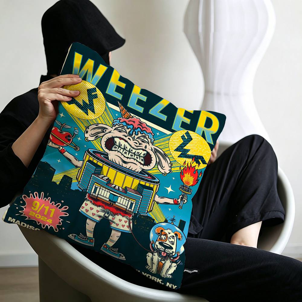 Weezer Music Band Cushion Cover Pillowcase Upholstery Sofa Throw Pillow Home Decor Pillowcas
