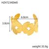 CARLIDANA Fashion Jewelry Gold Plated Bracelets Gift Stainless Steel Hammer Butterfly Flower Cuff Bangle Earrings Rings Set