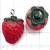 Set of 20 Red Resin 3D Fruit Charms: Strawberries and Apples for DIY Jewelry.