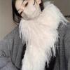 Luxury Plush Long Fluffy Scarf with Tassel Winter Outdoor Warm Versatile Thick Shawl Neckerchief for Women