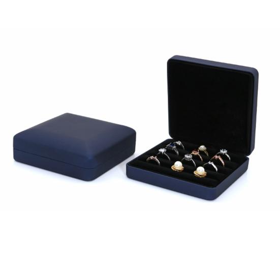 Portable Jewelry Storage Box Luxury Faux Leather Velvet Lining Solid Color Large Capacity Ear Studs Finger Ring Organizer Holder Container Case