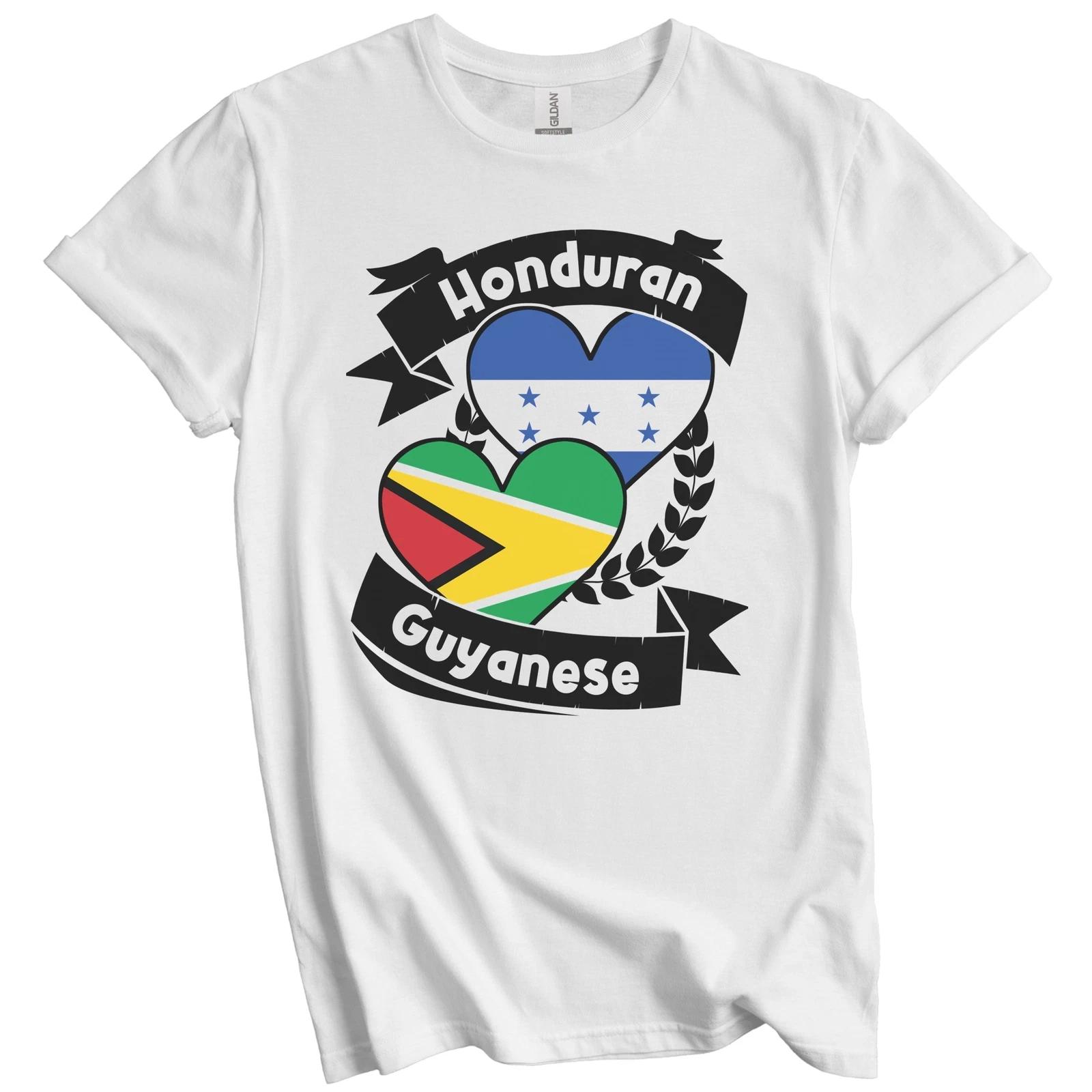 

Honduran Guyanese Heart Flags Honduras Guyana T-Shirt M