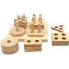 Early Wooden Learning Building Set For Toddlers Color Shape Cognitive Activities