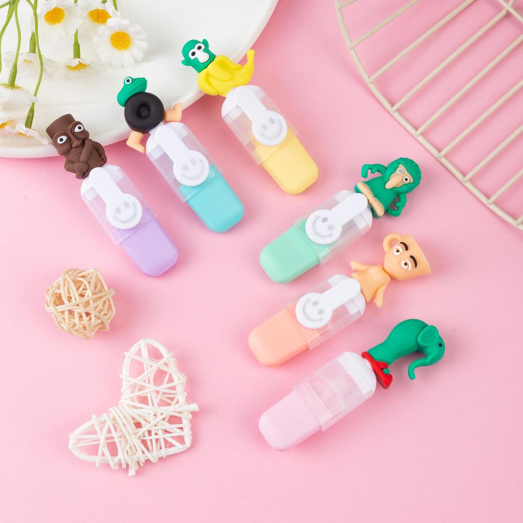 Set de 6 pixuri marker cu tematică de fructe, cu desene de capibare, pentru Crăciun