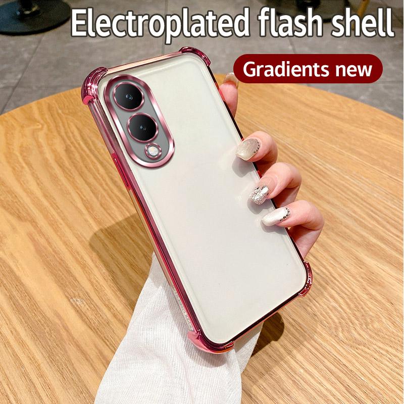 

Для Vivo Y17S 4G Чехол Vivo Y28 5G Чехол для телефона Блестящий Глиттер Гальваническое покрытие Силиконовый Объектив камеры Мягкая Задняя крышка For Vivo Y17S 4G