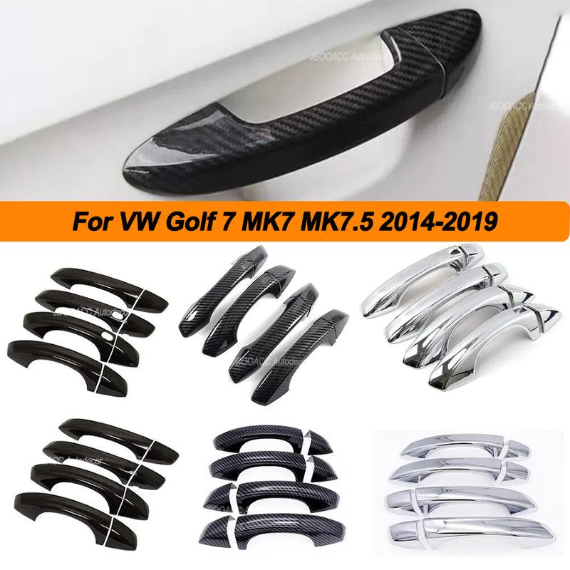 For Volkswagen VW Golf 7 MK7 MK7.5 2014- Door Handle Covers Auto Sticker Exterior Moulding Cover Decor Car Accessories Trims