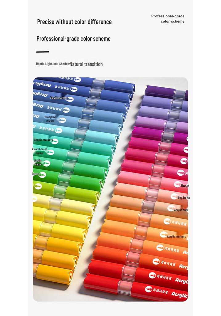 True Color Stackable Acrylic Marker Box - 60 Opaque Colors for Strong Coverage and Children's Drawing