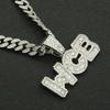 Colgante de Letra Cadena Cubana Colgante de Collar Lleno de Diamantes, Genial para Bailar en Clubes Nocturnos Europeo y Americano Hip Hop Accesorios Creativos de Empalme