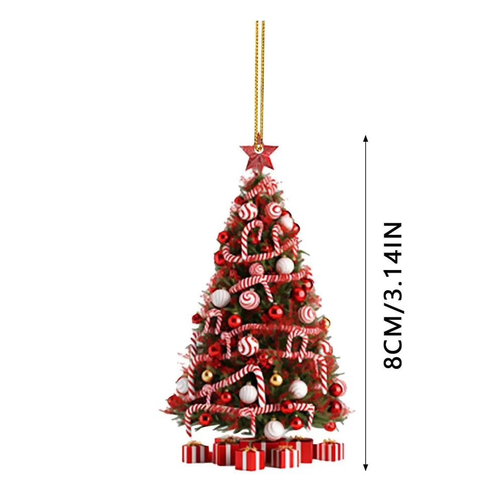 Christmas Tree Ornament Acrylic Pendant 1 Piece 8cm Diameter Car Home Office Decoration Package Includes Intricately Designed