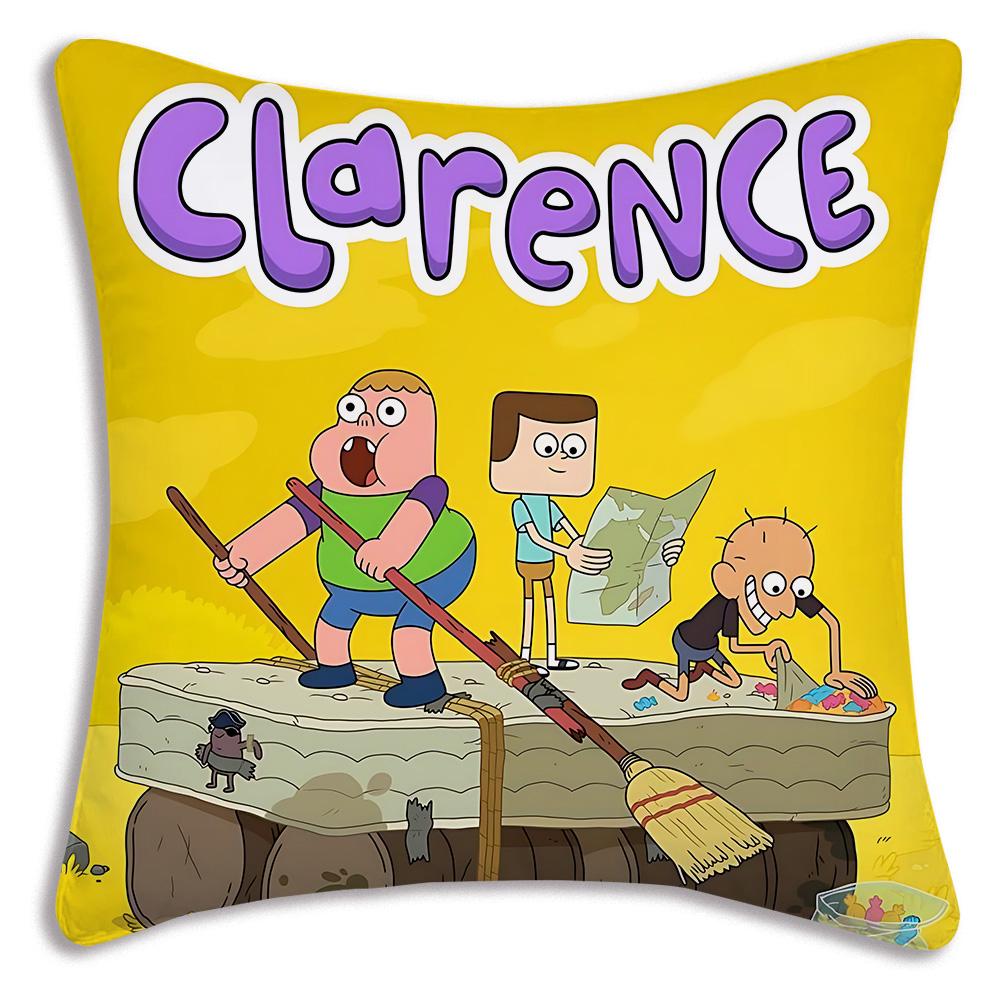 Roztomilé kreslené povlaky na polštář TV C-Clarence Dekorativní povlaky na polštář do obývacího pokoje Domácí dekorace Oboustranný tisk Krátký plyš Roztomilý povlak na polštář