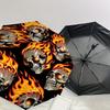 1pc Skulls Fire Pattern Umbrella Design Automatic Opening and Closing Umbrella, High-quality Travel Umbrella, Lightweight and Portable,