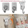 5/8PCS Bear Shape Sticky Hook Stainless Steel Door Behind Hook Self-adhesive Hook  Bathroom Kitchen