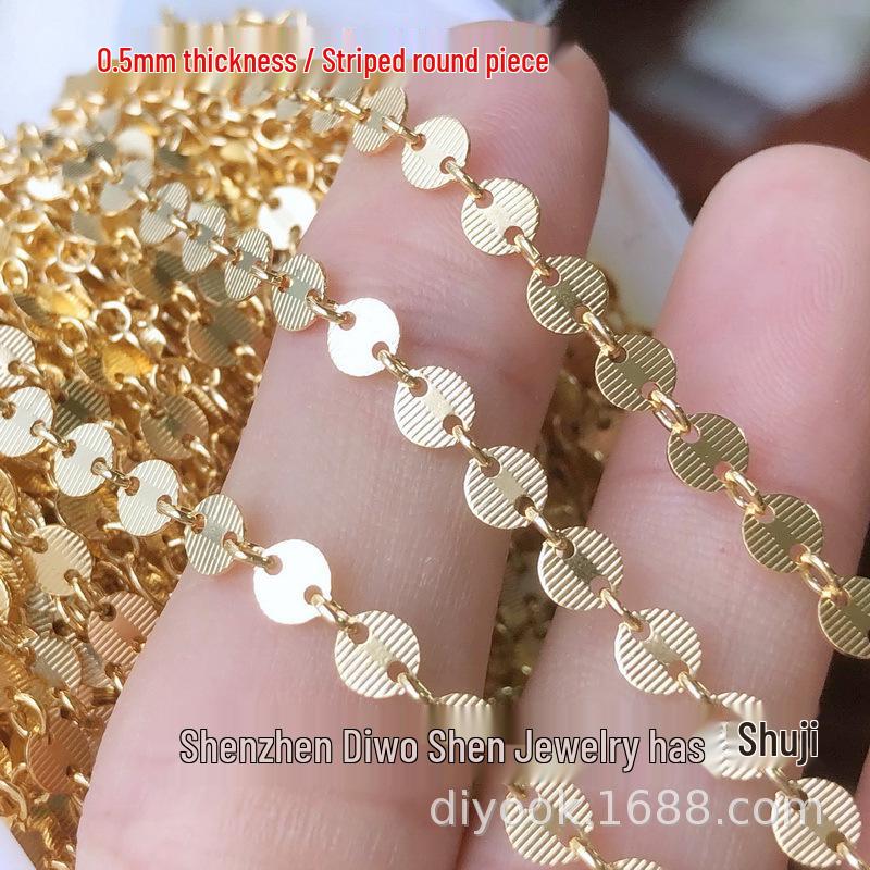 14K Gold Filled 4mm Small Round Disc Chain: DIY Bracelet & Necklace Accessories