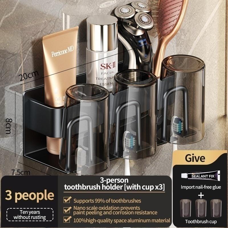 No Drill Bathroom Hardware Towel Rack Black 50CM-60CM Folding Aluminum Towel Rack Holder With Hook Towel Holder Tissue Holder