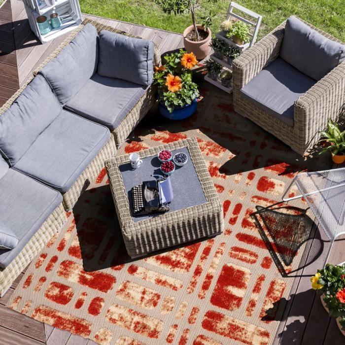 Tapis moderne salon beige terra 120x170