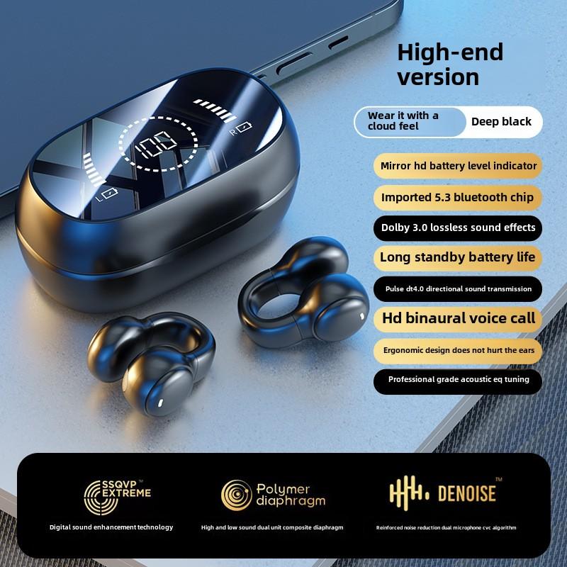 

Bluetooth-гарнитура Беспроводная ушная клипса Новая спортивная игра Длительный срок службы чёрный