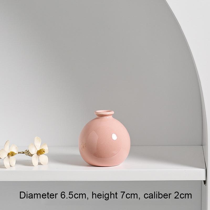 7cm kleine Keramik Basis Ins einfache japanische Home Wohnzimmer Veranda Dekoration Vase weiß rosa lila blau trockene Blume Hydrokultur